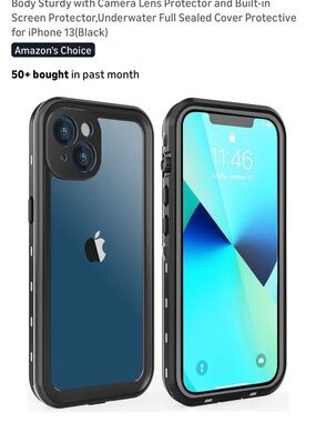 Brand New- Never used - Waterproof Protective Phone Case for iPhone 13– Black